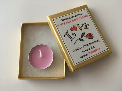 Wedding Anniversary LITTLE BOX OF FUN Candle Joke Gift 1st 5th 25th 50th Etc.. • £4.99