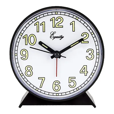 14077 Equity By La Crosse Battery Powered Analog Quartz Alarm Clock - Black • $14.95