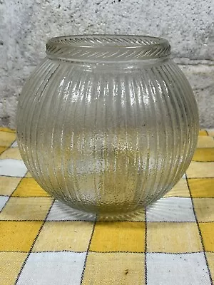 1920's Hoosier Stippled Ribbed Glass Zipper Pattern Ball Canister No Metal Lid • $120