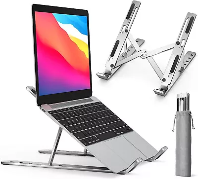 Adjustable Laptop Stand Folding Portable Tablet Desktop Holder Office Support UK • £3.59