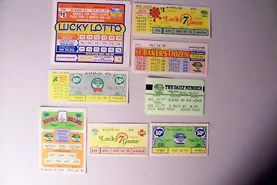 (354a)  Vintage Pennsylvania Lottery 8 Diff. Machine Tickets 1970s  • $7.95