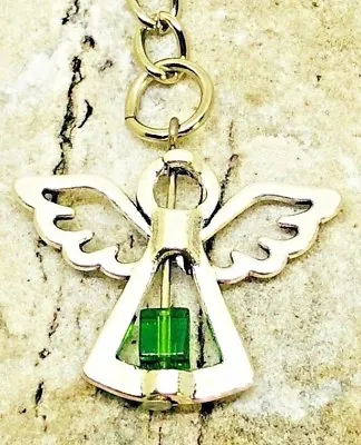 £3.50 • Buy May Birthstone Emerald Guardian Angel Keyring Lucky Bag Charm Keepsake Gift 