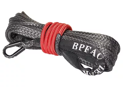 BPFAC ZEAK  1/4'' X 50' Winch Rope Black Synthetic Rope Recovery Accessory • $7.85