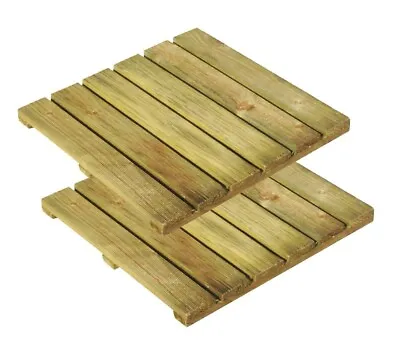 Wooden Decking Floor Tiles Non Slip Hard Wood Garden Patio Slab Deck Surface UK • £14.49