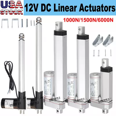 2 -18  In Stroke Linear Actuator 6000N/1500N/1000N Max Lift 12V Electric DCMotor • $34.99