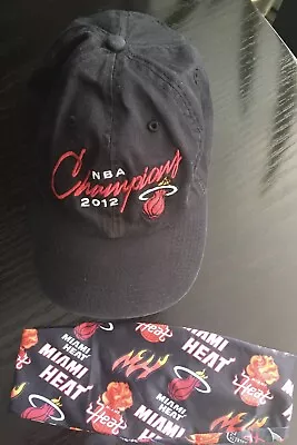 Nba Miami Heat 2012 Champions Cap + Free Mh/hou Rockets Sweatband - Gently Used • $16