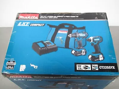 Makita CT225SYX 18V LXT® L-ion Compact 2-Pc Combo Kit Drill/Impact Driver.  New. • $185.99