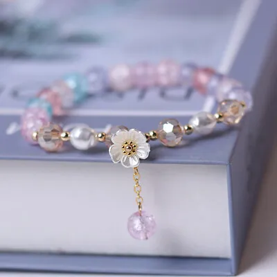 Hot Beautiful Daisy Beaded Charm Bracelet Women Girls Childrens Jewellery Gift • £3.43