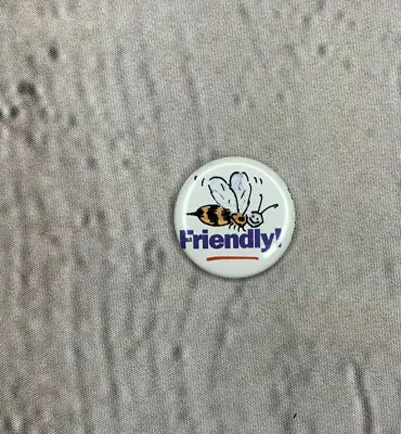 Vintage Bee Friendly Button Pin Pinback • $9.99