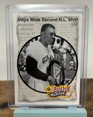 Willie Mays 1992 Upper Deck Baseball Heroes Wins Second NL MVP  #50 • $3