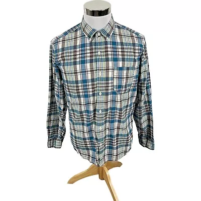 Vintage J. Crew Shirt Mens Large L Multicolor Plaid Indian Madras Button Down • $14.99