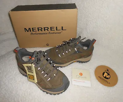 Merrell Radius Moss Hiking Shoes Vibram Women's Sz 7 Stone Gray Green Brown NIB • $58.61