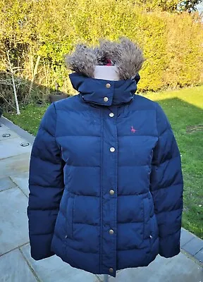 Jack Wills Navy Hooded Padded  Jacket - Ladies Size 10 • £13.99