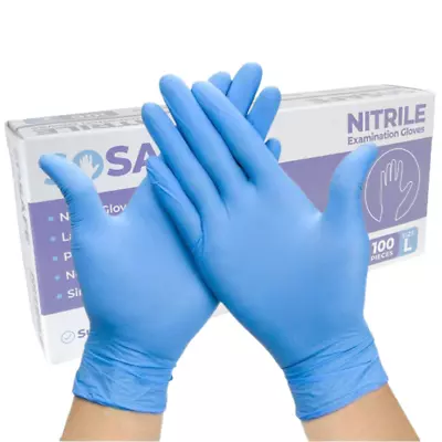 Disposable Nitrile Gloves Powder/Latex Free Blue M/L/XL 100-10000 So Safe • £275.55