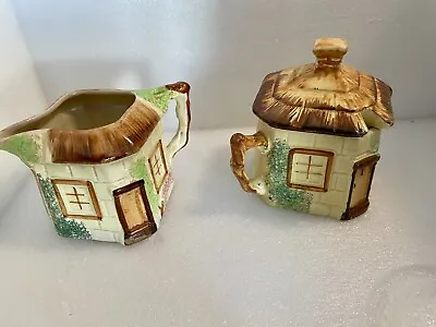 Vintage Keele Street Pottery Cottage Ware Hand Painted Cream Sugar Dish • £4.99