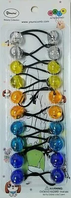 $5.99 • Buy YOURS Twin Bead Bubble Ball Ponytail Elastic Scrunchie Girls MULTI-COLOR 10 Pcs