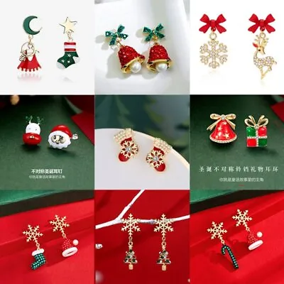Christmas Tree Snowflake Bowknot Stud Earrings Women Xmas Party Jewelry Gift New • $1.63