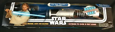 Obi Wan Kenobi's Lightsaber Electronic Lights & Sounds Mib Hasbro 2004 W/ Dvd • $170.75