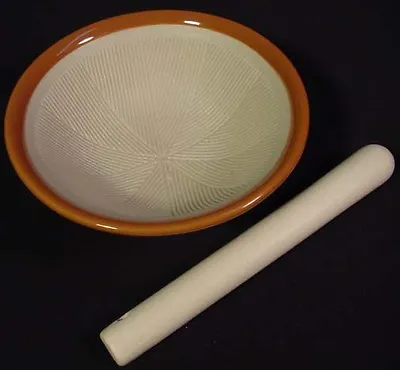 Japan Mortar & Pestle Suribachi & Surikogi Compact Grinding Bowl Sesame Seeds • $13.95