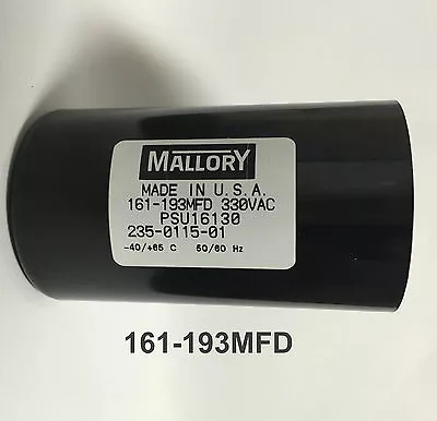 161-193uF PSU16130 Mallory Motor Start Capacitor 330VAC Suit 240VAC Motors 175uF • $52.80