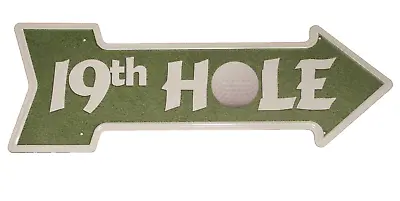 19th Hole This Way Tin Metal Sign Arrow Golfer Golf Course Pro Shop Bar Man Cave • $14.37