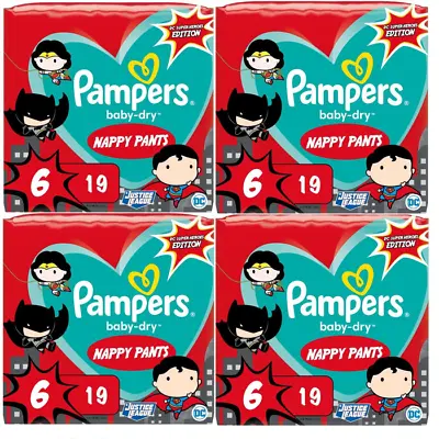 Pampers Baby Nappy Pants Super Heroe Size 6 76 Nappies (19x4) Limited Edition • £19.99