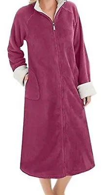 £26.67 • Buy EZI Women's Zip Front Plush Fleece Velour House Lounge Robe