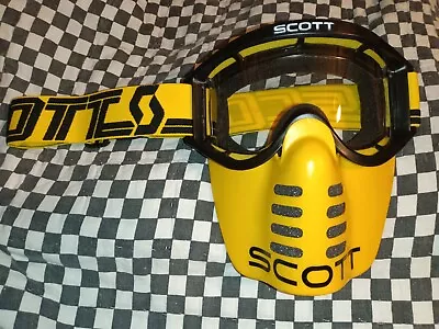  Vintage SCOTT USA 89 Goggles  Mask  Motocross Mx Black/ Yellow   Guard U.S.  • $450