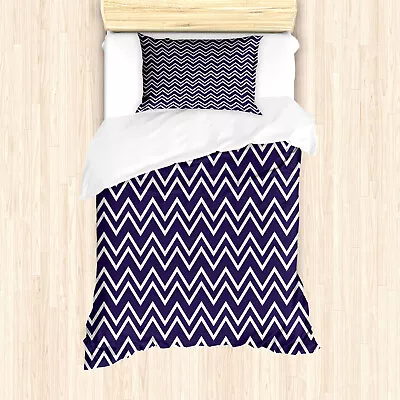 Navy Blue Duvet Cover Set Twin Queen King Sizes With Pillow Shams • £96.50