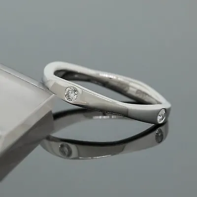 Harry Winston Wave 4 Diamond Wedding Band Ring Size 5.25 PT950 Platinum • $2497.50