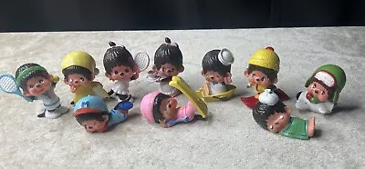 VTG Monchhichi 70s Mini Figures Toys PVC Band Ski Boat Tennis  Lot Of 10 • $38.75