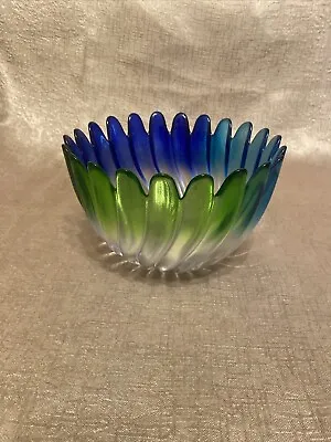 Walther Glass Collection Liebenstern Petal Bowl - Blue/green • £29.99