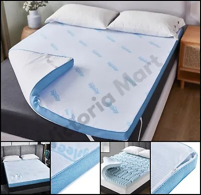 5cm Thick 5 Zone Mattress Topper Air Flow Removable Cover Soft Cosy Comfortable • £16.99