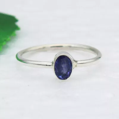 925 Sterling Silver Natural Tanzanite Ring Handmade Jewelry Gift For Her • £32.10