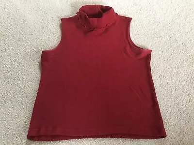 EUC! Christopher Banks Top Shirt Burgundy Sleeveless Mock Turtleneck Women Large • $12.99