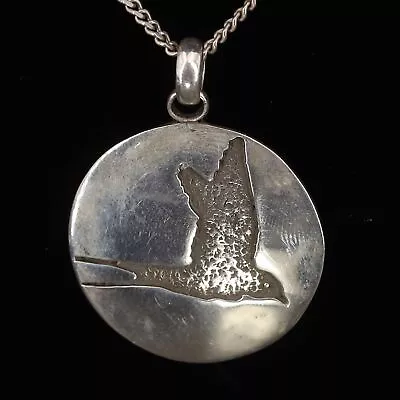 VTG Sterling Silver - HANDMADE Bird Animal Carved Pendant 24  Necklace - 13g • $3.25