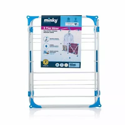 Minky 3 Tier Indoor Airer With 15 M Drying Space White • £49.99