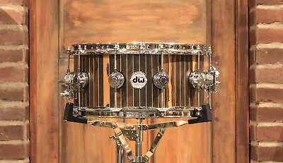 DW Collector's Limited 6.5x14 Maple Snare -Brass Pinstripe Ziricote - New! • $999