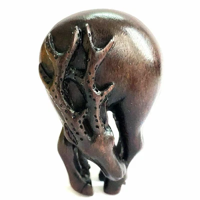 £34.79 • Buy M7590 - 20 Years Old 2  Hand Carved Ebony Ironwood Netsuke - Beautiful Deer 