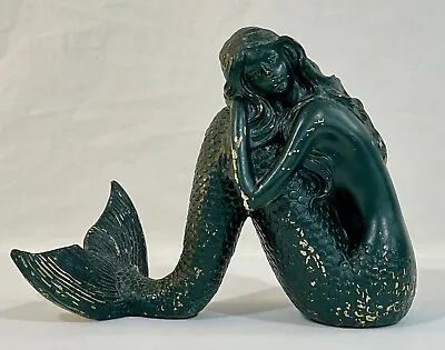 Beautiful Green & Gold Mermaid Collectible Figurine. In Stock. Ready To Ship • £28.49