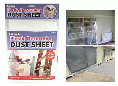 NEW 13FT Plasic Decorating Painting Dust SHEET Cover Floor Protector DIY  • £3.15