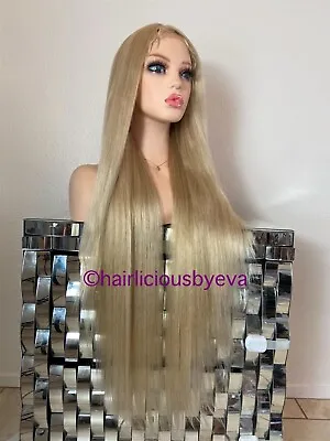 Ash Sandy Blonde  Wig Straight Middle Part With  Baby Hair Extra Long 32 Inch • $55