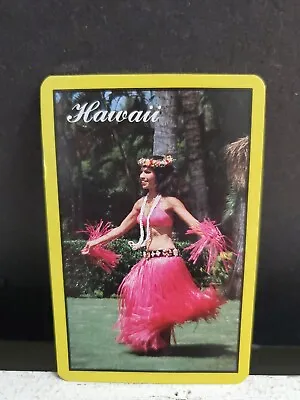 One 1 Vintage Single Swap Playing Card; Joker Hawaii Hula Girl Dancer Hong Kong • $2.11