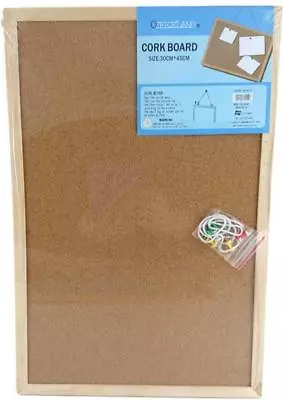 NEW Office Corkboard Message Notice Cork Board Wooden Frame & Hooks 3Size • $29.85