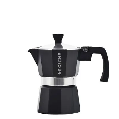 GROSCHE Milano Stovetop Espresso Maker Moka Pot 3 Espresso Cup - 5 Oz Black • $24.50