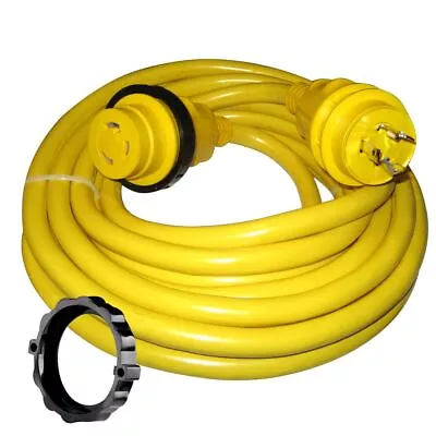 Marinco 30 Amp Power Cord Plus Cordset - 35' - Yellow • $118.70