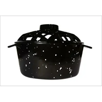 Uniflame C-1929 PORCELAIN COATED LATTICE TOP STEAMER- BLACK WITH WHITE SPECKLES • $99.99