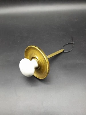£34.99 • Buy Original Victorian Brass Mechanical Bell Pull Front Door Servant Brass Porcelain