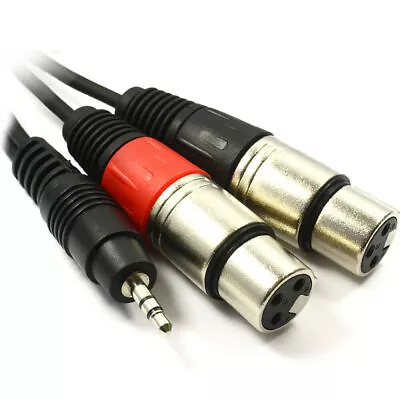 3m Pulse 3.5mm Jack Plug To 2 X XLR Sockets PC To Mixer • £8.21