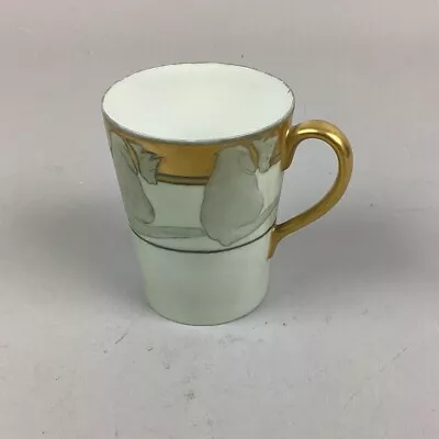 Vintage Rare T&V Limoges Cat Mug With Gold Trim - 3 3/4” • $29.99